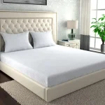 Cearșaf hotelier bumbac Damasc Satinat dungă 1 cm 240×260