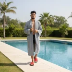 Halat Hotelier Frotir Bumbac Pakistanez, unisex - L-XL , Gri