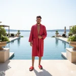 Halat Hotelier Frotir Bumbac Pakistanez, unisex - S-M , Rosu