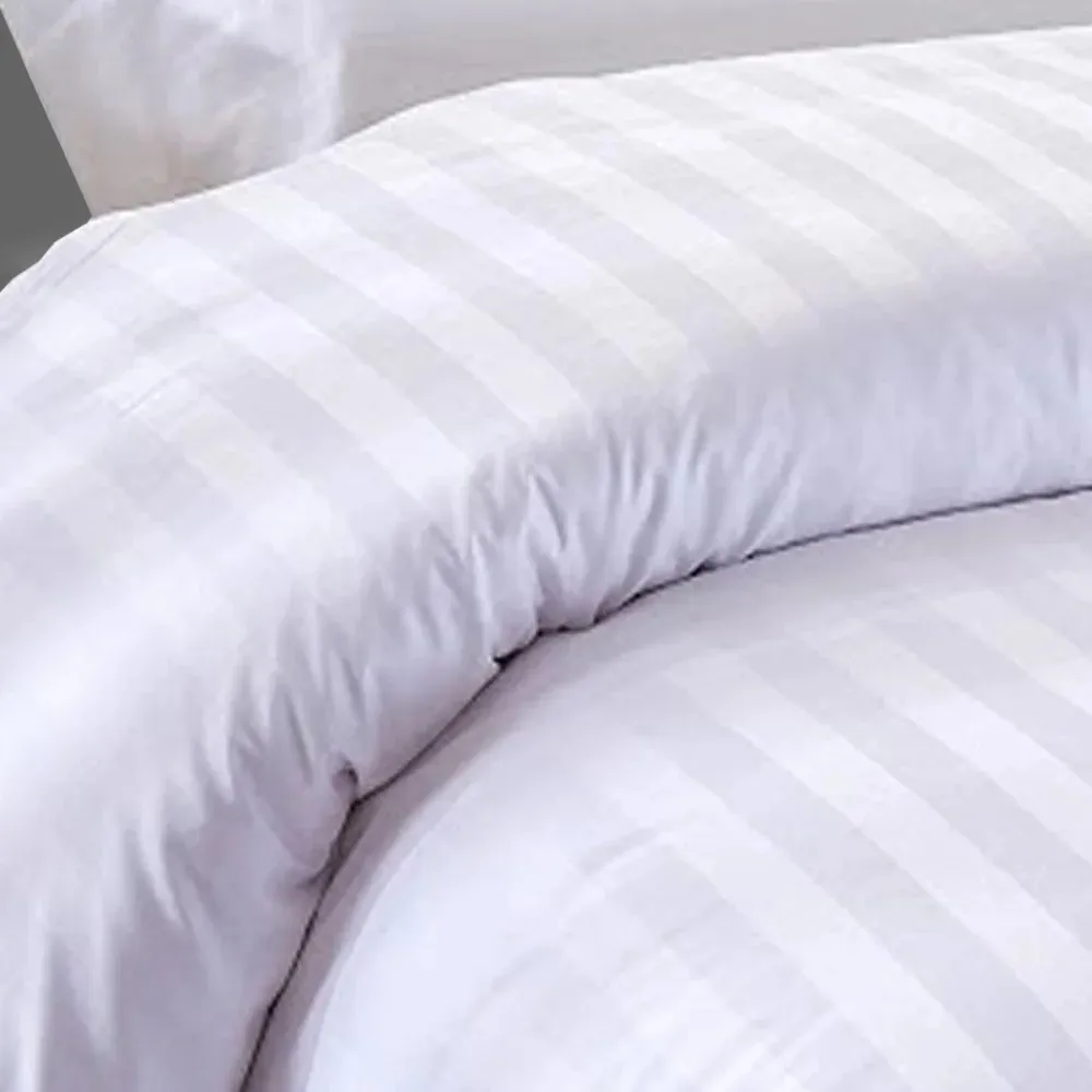 Husă pilotă hotelieră bumbac Damasc Satinat dungă 1 cm 200×230