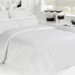 Lenjerie hoteliera dubla Damasc Satinat Bumbac dunga 1 cm (Pat dublu)