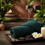 Prosop de Lux 50×90cm 100% Bumbac Pieptanat 650 g/mp-Verde Petrol