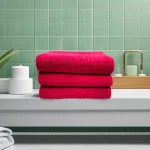 Prosop de Lux 70×130cm 100% Bumbac Pieptanat 650 g/mp-Rosu