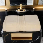 Prosop Pufos de Lux 70×130cm, 100% Bumbac Pieptanat, Zero Twist, 650 g/mp-Ivory