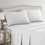 Set 10 lenjerii hoteliere Damasc King Size Bumbac Satinat 220x230 cm – Dungă 1 cm