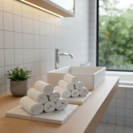 Set 192 Prosoape ieftine 30x30cm bumbac pakistanez 400 g/mp Alb Optic