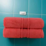Set 2 Prosoape Pufoase de Lux 70×130cm, 100% Bumbac Pieptanat, Zero Twist, 650 g/mp-Coral