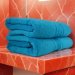 Set 2 Prosoape Pufoase de Lux 70×130cm, 100% Bumbac Pieptanat, Zero Twist, 650 g/mp-Turcoaz