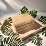 Set 3 Prosoape de Lux 70×130cm 100% Bumbac Pieptanat 650 g/mp-Cappuccino