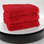 Set 3 Prosoape de Lux 70×130cm 100% Bumbac Pieptanat 650 g/mp-Rosu