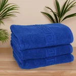 Set 3 Prosoape de Lux 70×130cm 100% Bumbac Pieptanat 650 g/mp-Royal Blue