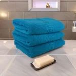 Set 3 Prosoape de Lux 70×130cm 100% Bumbac Pieptanat 650 g/mp-Turcoaz