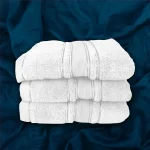 Set 3 Prosoape Pufoase de Lux 50×90cm, 100% Bumbac Pieptanat, Zero Twist, 600 g/mp-Alb