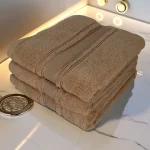 Set 3 Prosoape Pufoase de Lux 50×90cm, 100% Bumbac Pieptanat, Zero Twist, 600 g/mp-Cappuccino