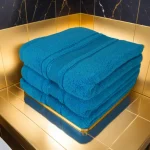 Set 3 Prosoape Pufoase de Lux 50×90cm, 100% Bumbac Pieptanat, Zero Twist, 600 g/mp-Turcoaz