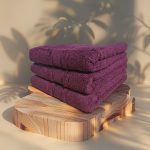 Set 3 Prosoape Pufoase de Lux 50×90cm, 100% Bumbac Pieptanat, Zero Twist, 650 g/mp-Burgundy