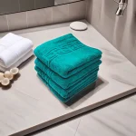 Set 4 Prosoape de Lux 50×90cm 100% Bumbac Pieptanat 650 g/mp-Green Dark