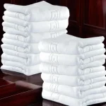 Set 45 Prosoape de Lux 70×130cm 100% Bumbac Pieptanat 650 g/mp-Alb