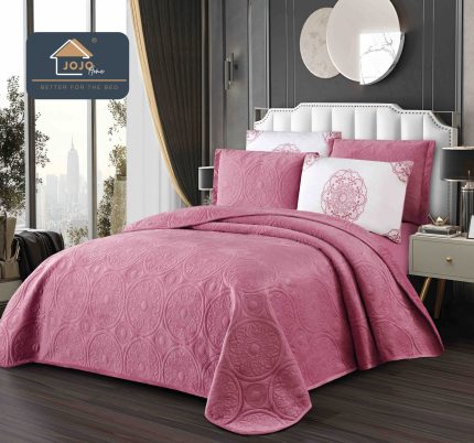 Set Cuvertura Catifea Luxury 220x240cm + 4 Fete Perna Lila