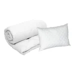 Set Pilota de vara 140x200 cm microfibra matlasata 250g + o perna 50x70cm Alb