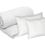 Set Pilota de vara 200x220 cm microfibra matlasata 250g + 2 perne 50x70cm Alb