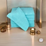 Set 10 Prosoape Bumbac Pieptanat, 30×50cm, 500gr/mp, Greek Border - Sky Blue