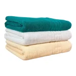 Set 3 Prosoape 70x130 cm Bumbac 500 gr/mp Greek Border Ivoire/Alb/Verde