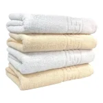 Set 4 Prosoape 50x90 cm Bumbac 500 gr/mp Greek Border Alb, Ivoire