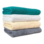 Set 4 Prosoape 50x90 cm Bumbac 500 gr/mp Greek Border Gri, Ivory, Verde, Alb