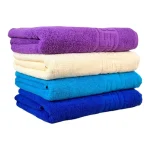 Set 4 Prosoape 50x90 cm Bumbac 500 gr/mp Greek Border Mov, Ivoire, Turcoaz, Royal Blue